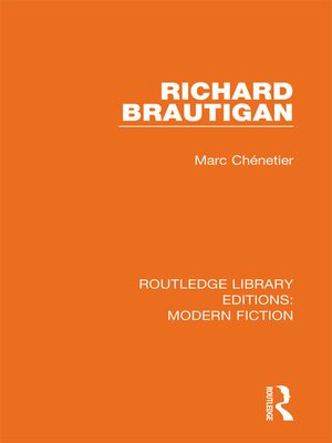 cover image of Richard Brautigan